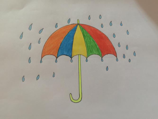 中班绘画巜美丽的雨伞》