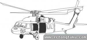 卡52武装直升机简笔画