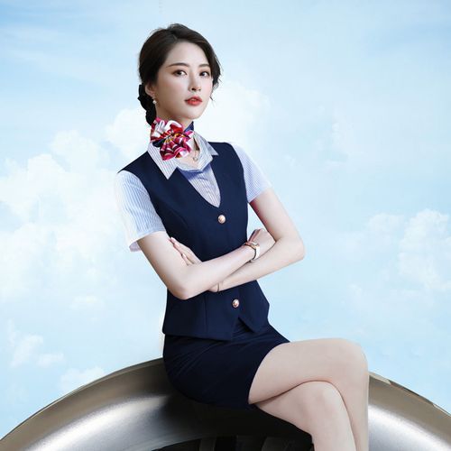 川航空姐制服2020春夏新款乘务员职业马甲套装女面试装售楼工作服