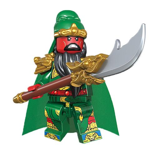 迪库三国小侠演义古代士兵拼装玩具积木马关羽赵云人仔五虎上将