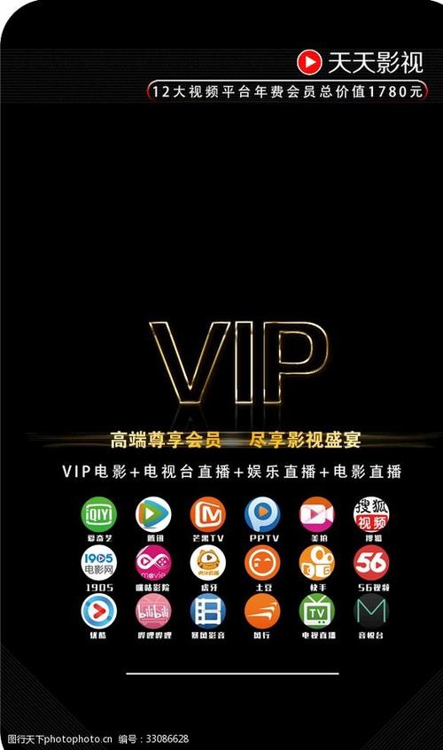 全网聚合影视vip会员卡设计