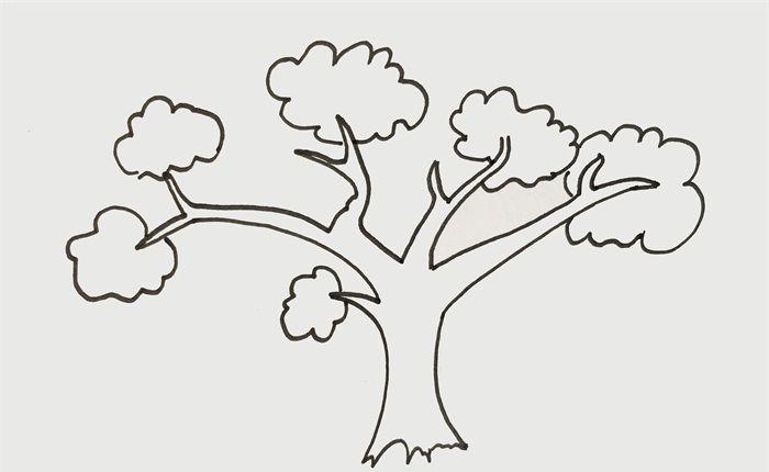 3,然后画出在树根旁长出来的小草.