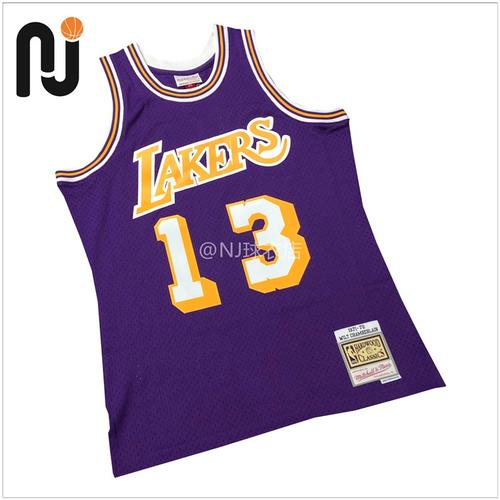 热狗同款mitchellnessmn张伯伦湖人客场复古sw球衣球迷版