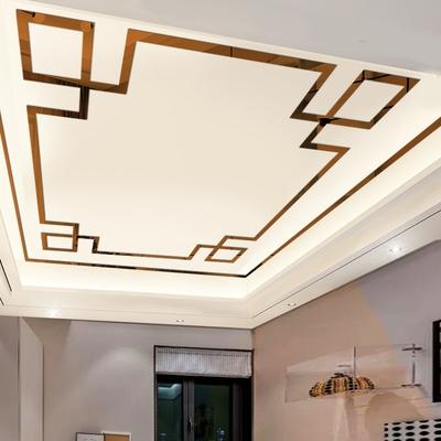 新中式吊顶装饰线条自粘亚克力3d立体墙贴天花板顶对角花边框美边