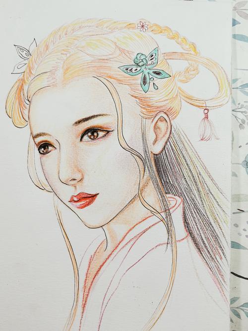 手绘彩铅古风美女72含步骤