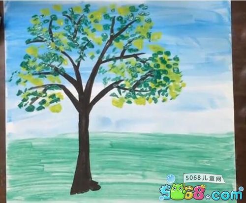 简单的水粉画大树画法图解