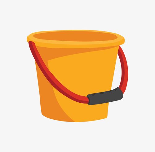 橘色手提水桶卡通图