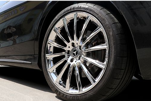 奔驰s65原车拉丝轮毂改电镀璀璨铂金银