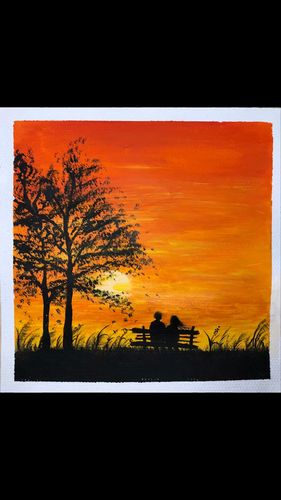 水粉画||基础入门水粉画教程_落日_绘画_水粉画_知识