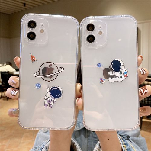 苹果12pro max手机壳,苹果12pro max充电器 创意可爱宇航员苹果12pro/max手机壳iphone11卡通x/xs