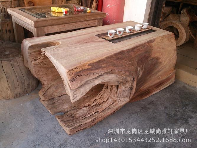 供应高档香樟木风化茶几简约个性茶台实木客厅家具整木小茶几定.