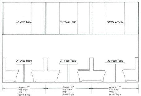 工装店铺参考,对坐式卡座尺寸图,单位英尺