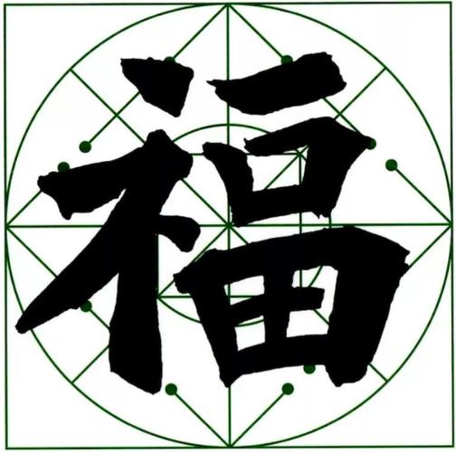 八种字体福字实体空心描摹范本