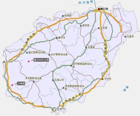霸王岭林业局在海南的位置图