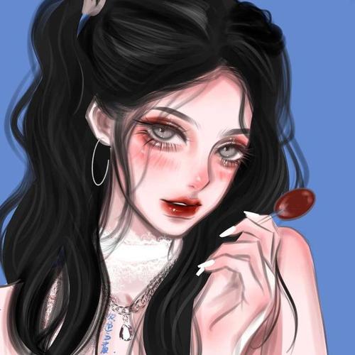 精致女生手绘动漫头像很纯欲风