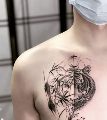 最新男女老虎纹身图案大全 各式风格老虎纹身图片设计(22)