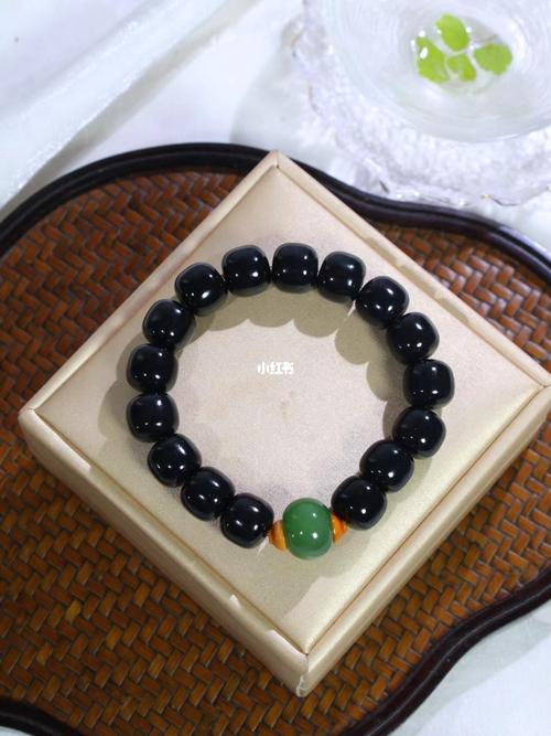 墨玉 手串_手串_和田玉_手工制作_时尚_配饰