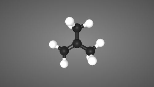 2-甲基丙烯分子结构模型