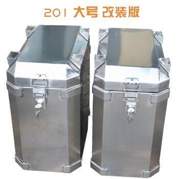全不锈钢摩托车边箱201304后备箱大小号防撬防水带锁
