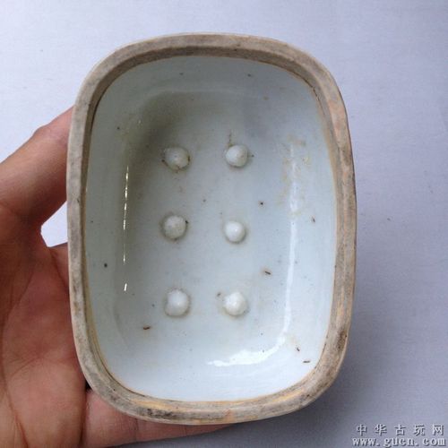 民国描金肥皂盒八大山人香皂盒老瓷器