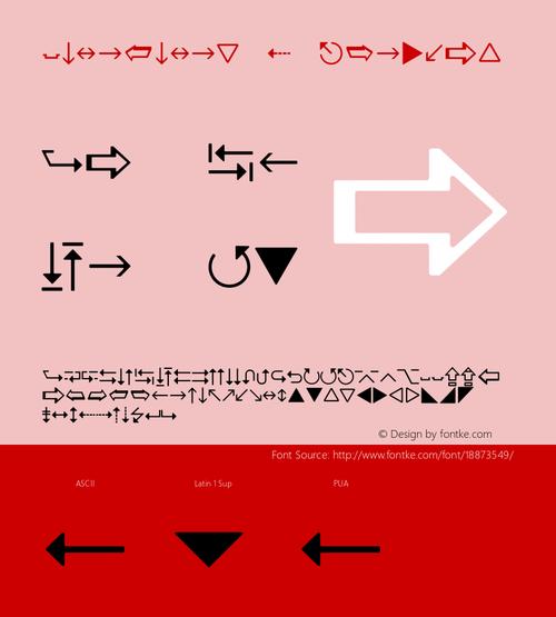 wingdings 3 regular version 1.00图片样张-字体样张
