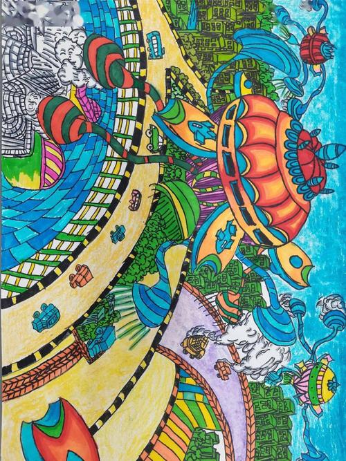 未央区第二十九届科技之春宣传月活动少年儿童科学幻想画展示3