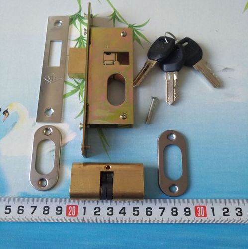 窗锁 老式地弹簧双面钥匙门锁 hn 华南大队长牌有框铝合金玻璃门插芯