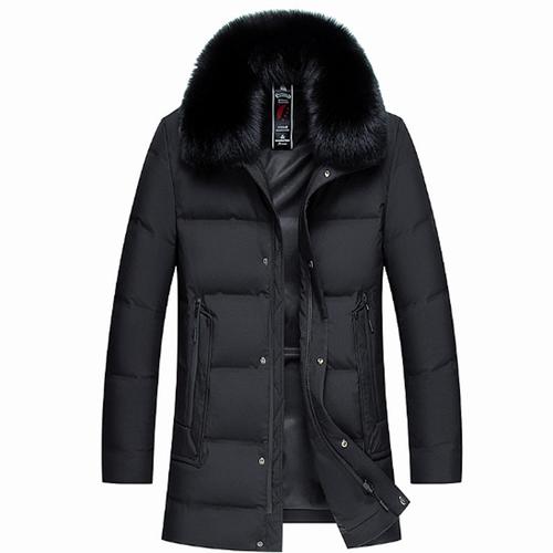 莱诗伯特冬季羽绒服男加厚中长款灰鸭绒中老年男士羽绒服外套棉袄视频