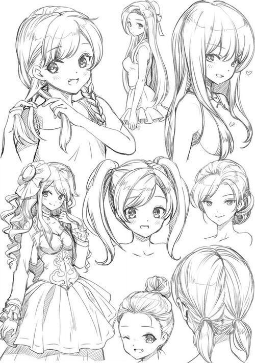 动漫人物绘画线稿