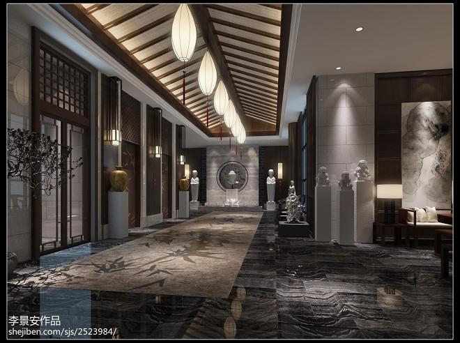 新中式茶艺会所-装修设计效果图-李景安设计师作品