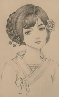 铅笔画漫画人物古装女格格手抄报