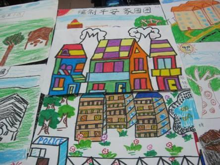 平安家园创意儿童画