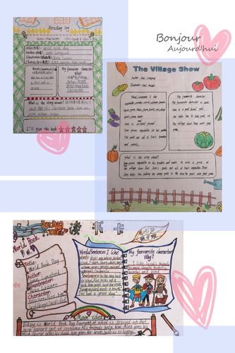 7月3日,英语科组和美术科组部分老师在水粉画室对学生制作的