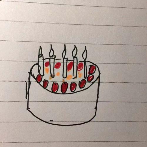 这是过生日给自己画的蛋糕朋友给我画的蛋糕