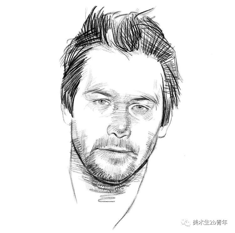 线性素描人物头像回归形体本质直击画面痛点