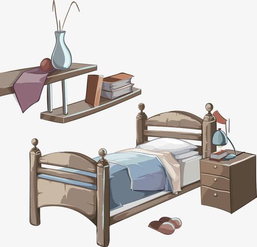 矢量手绘卡通床