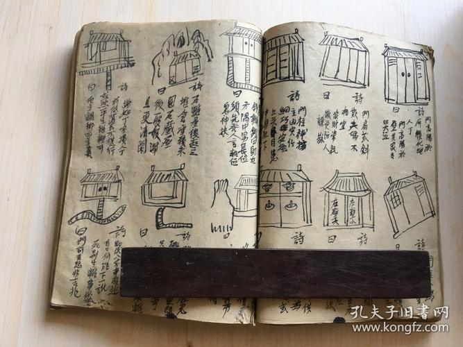 鲁班书手抄本,69页138面,内容特殊