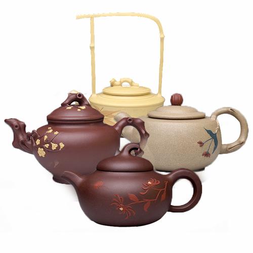 郁永良王燕作品梅兰竹菊紫砂壶