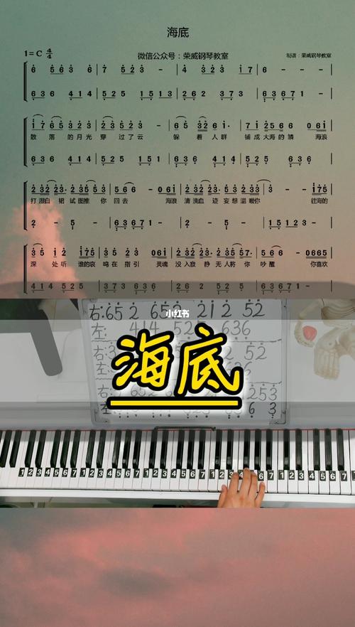 钢琴教学《海底》简单版双手钢琴简谱_钢琴_简谱_自学