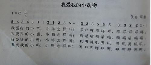 音乐《我爱我的小动物》