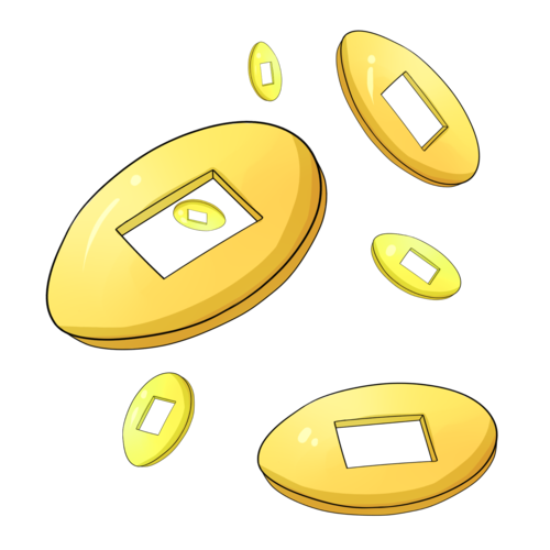 手绘铜钱图片大全