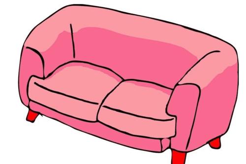 单人沙发简笔画彩色