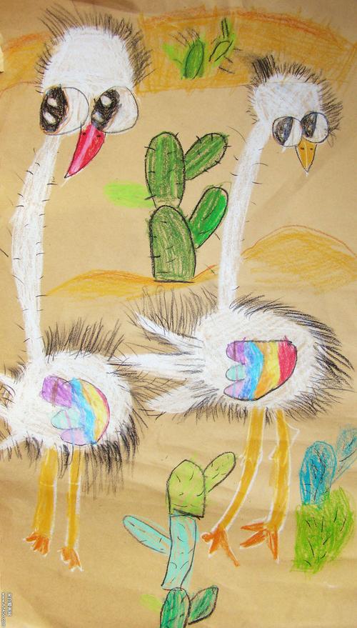 哈尔滨儿童画室-鸵鸟