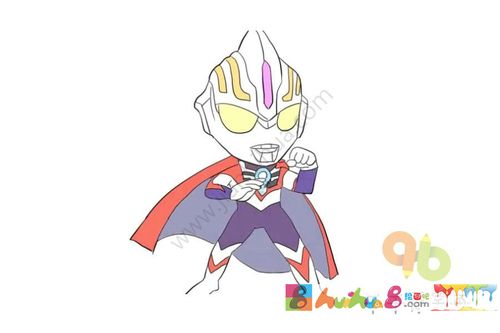 帅气的q版欧布奥特曼简笔画