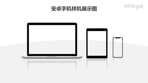 电脑平板手机3设备样机ppt素材模板下载