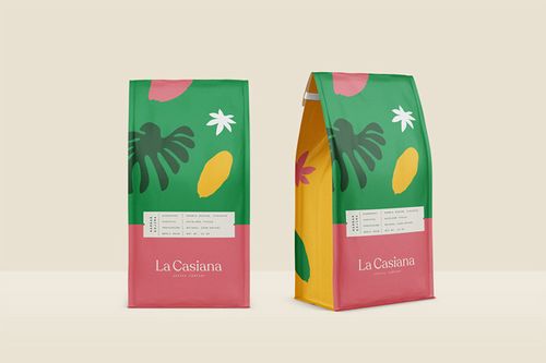 咖啡店色彩搭配鲜艳的包装设计