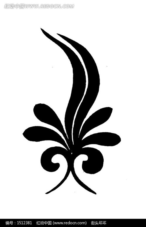 手绘黑色简单花纹矢量图案