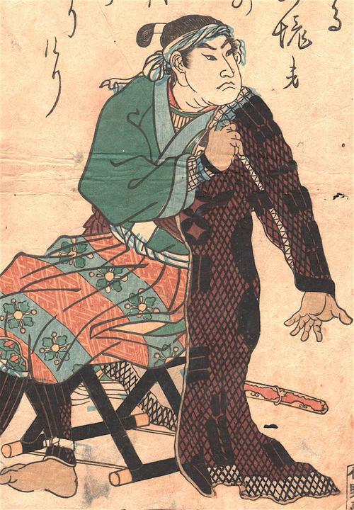 江戸 木版画 浮世絵 骨董品 古美术品 版画 一川芳员 源义平 芳员