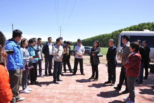 专家组在友谊县国家农业示范区询问建设情况