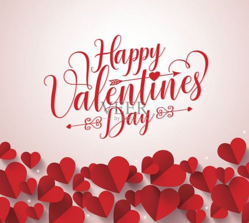 happy valentines day greetings typography in back